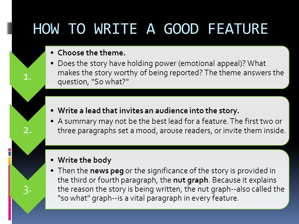 How to write a good feature story